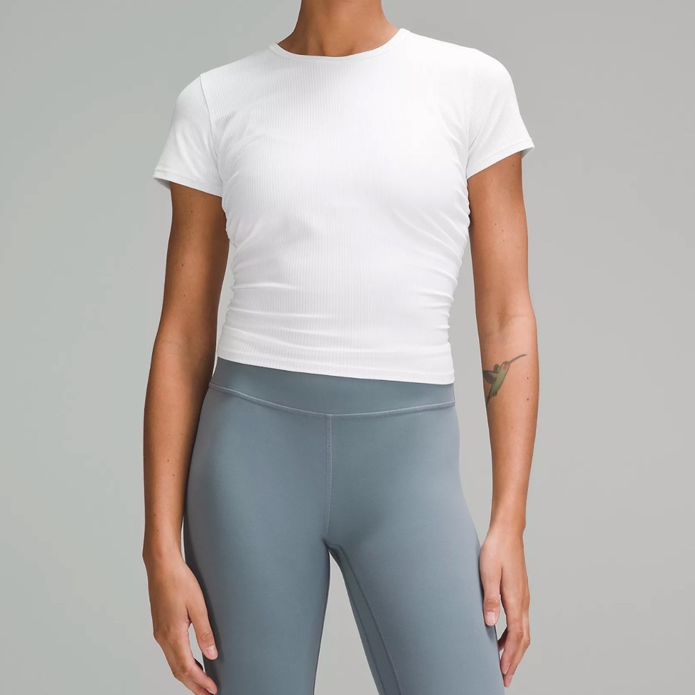 Lululemon All It Takes Ribbed Nulu T-Shirt in Color: White, Size: 6